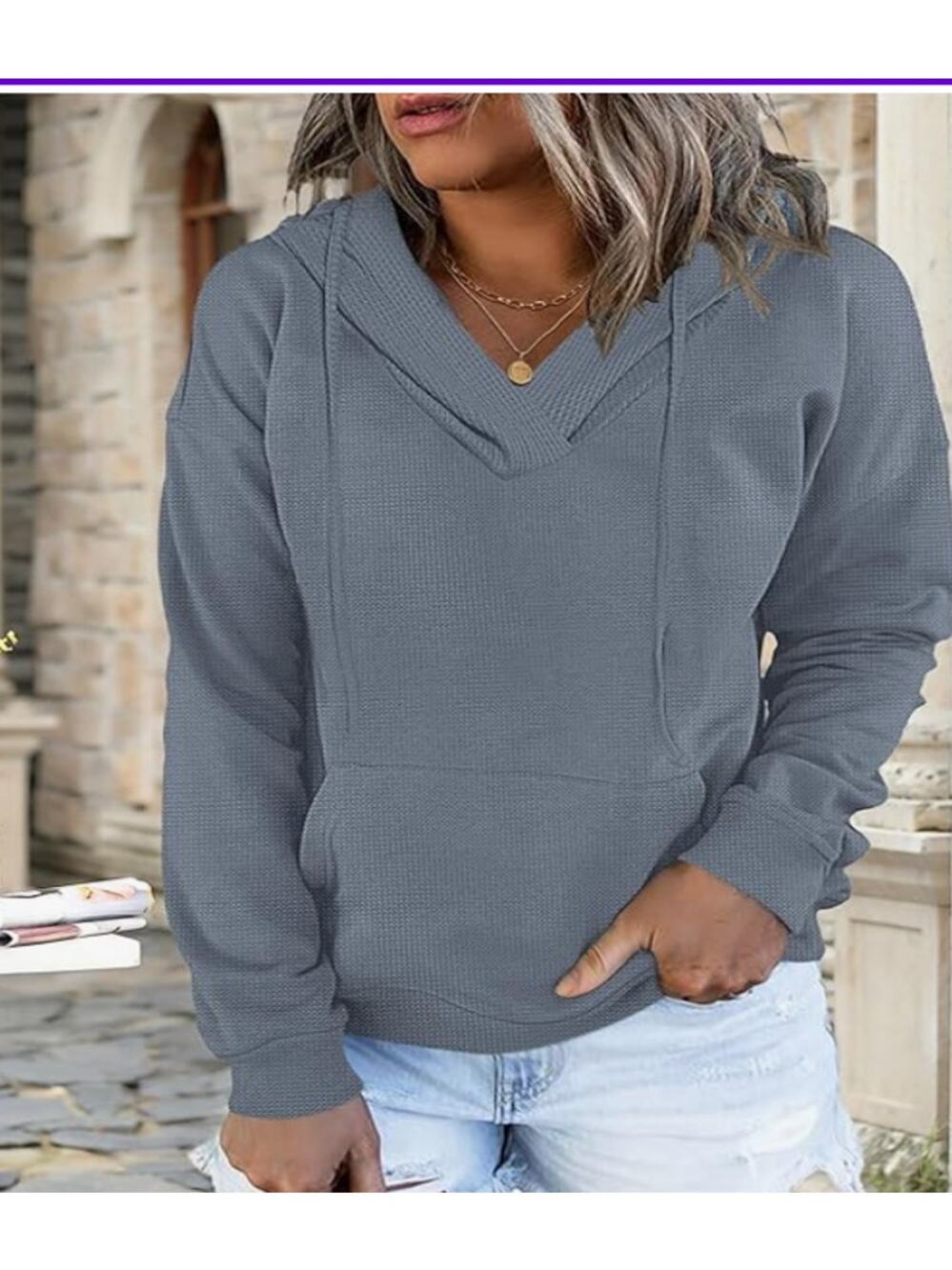 Women's Sweater Gray-Blue SIZE 2XL Polyester/Spandex